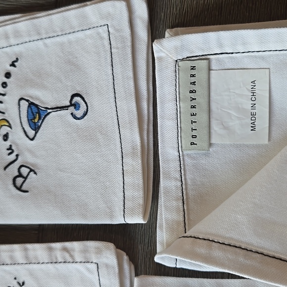 Pottery Barn Embroidered Cocktail Napkin Set - Picture 2 of 13